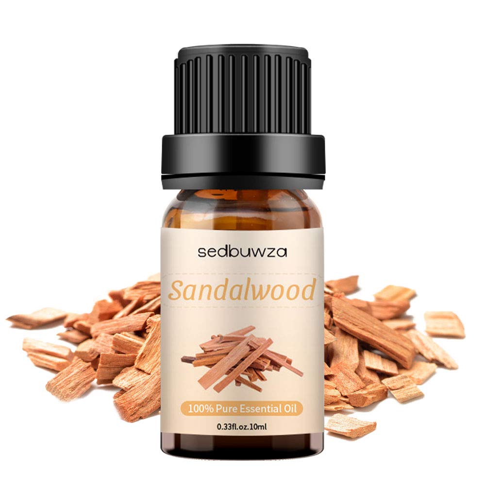 Sedbuwza Sandalwood Essential Oil โ Pure Organic Fragrance Oil for Diffuser, Humidifier, Soap, Candle & Perfume