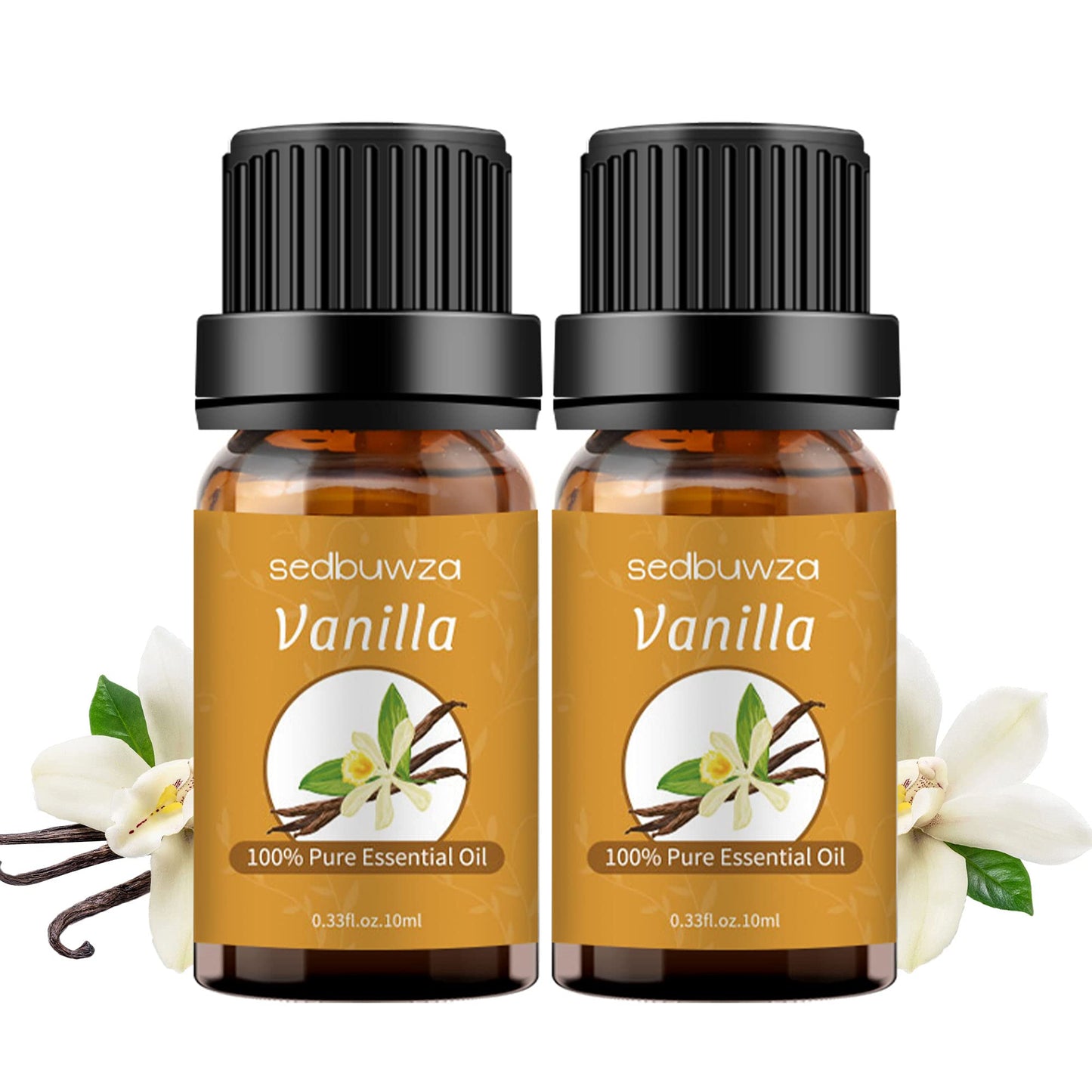 Sedbuwza Vanilla Essential Oil Set โ 2 x 10 ml for Aromatherapy, Diffuser, Massage