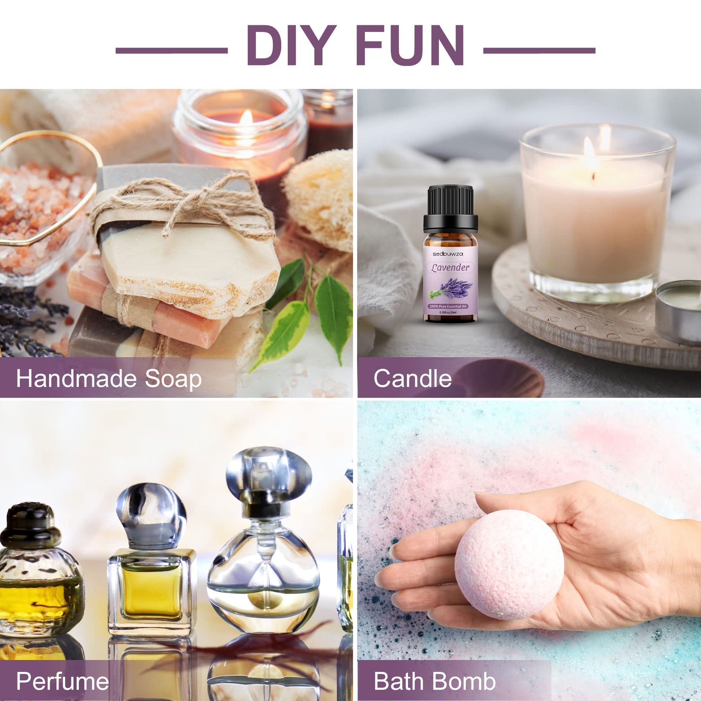 Sedbuwza Vanilla Lavender Essential Oil Set โ 2 x 10 ml for Diffusers