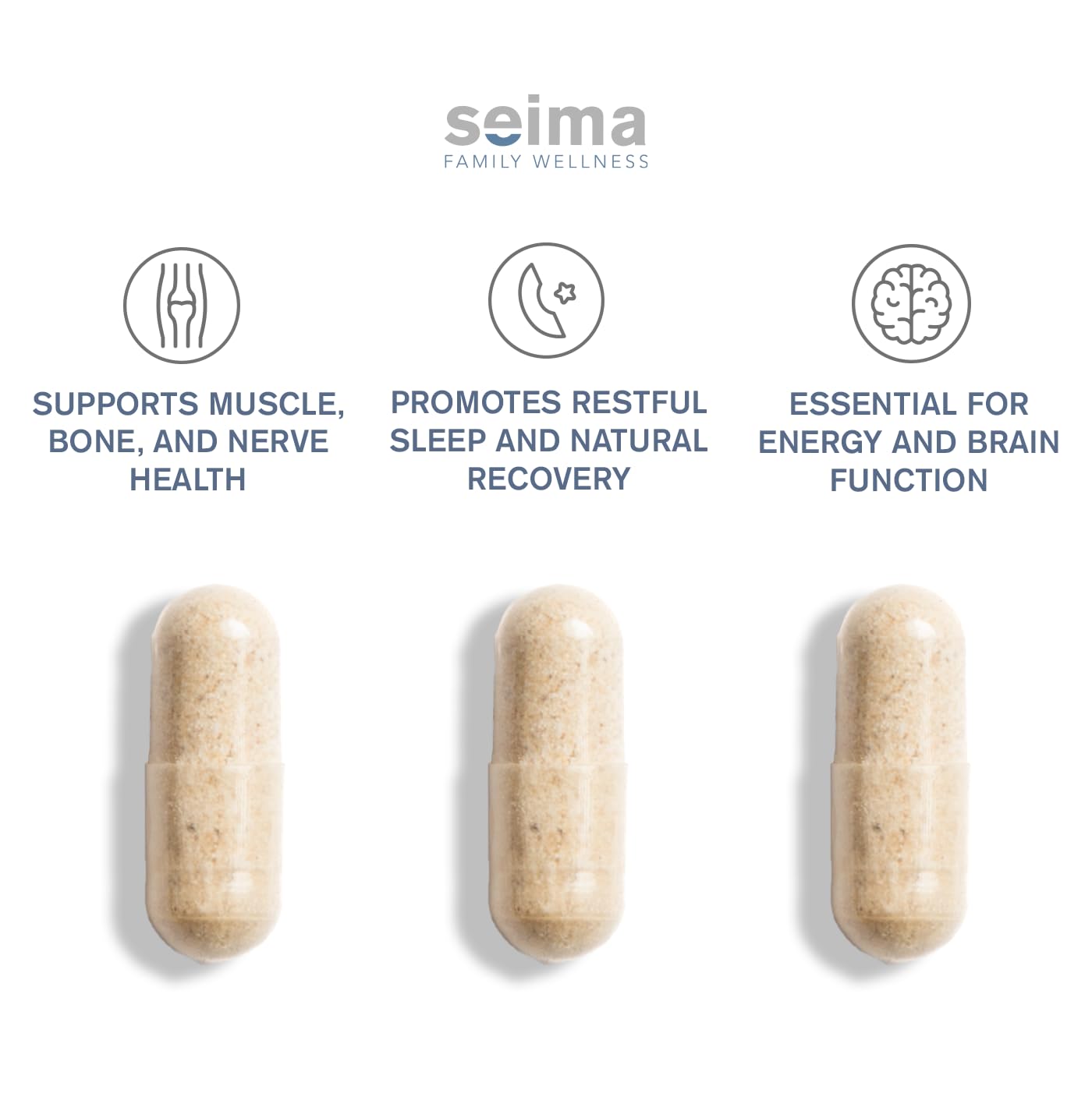 SEIMA 4-in-1 Magnesium Complex 1200 mg | Sleep, Stress Relief & Recovery โ 90 Capsules