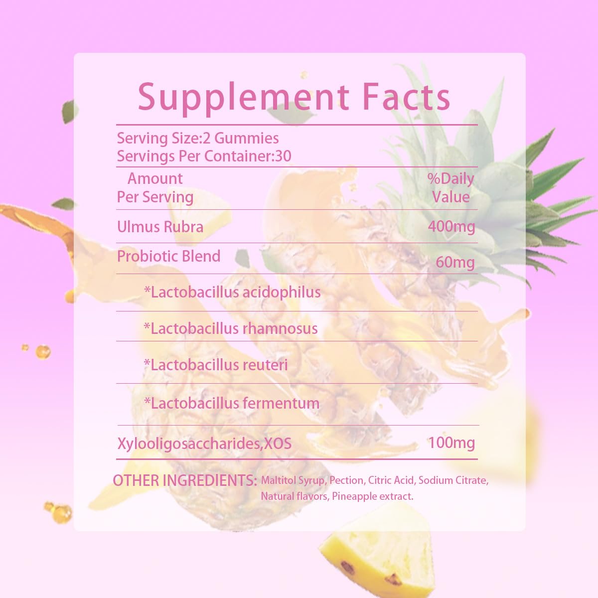 SERSANVE Feminine Probiotics Gummies for Women โ Pineapple, Vegan, 60ct
