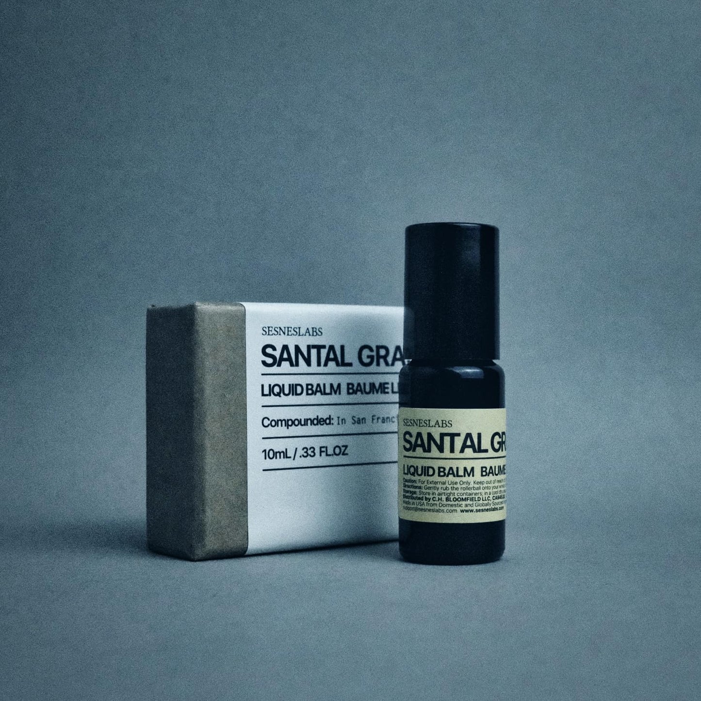 sesneslabs Santal Grass Roll-On โ Alcohol-Free Unisex Perfume (10ml) | Eucalyptus, Papyrus, Cardamom & Sandalwood
