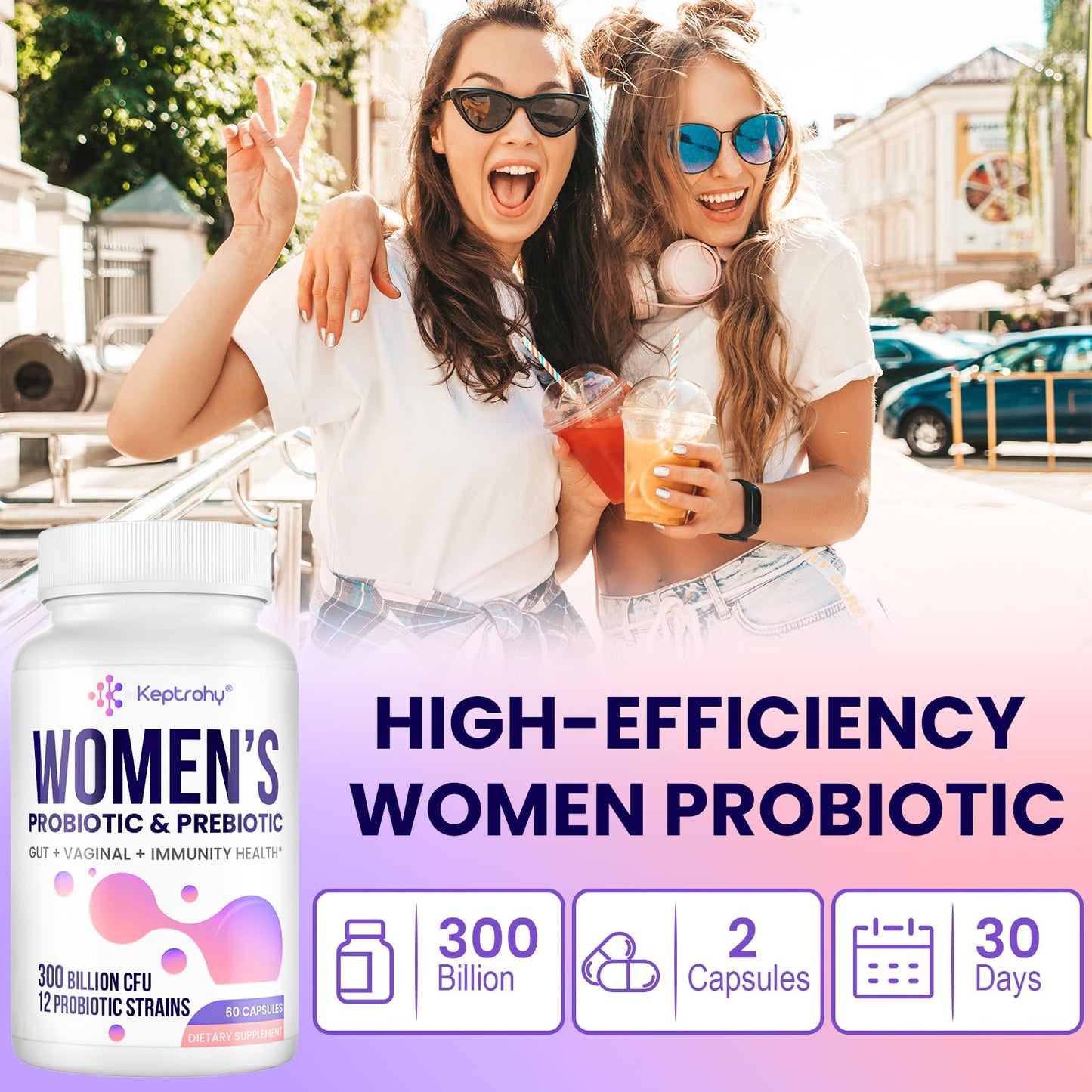 Vaginal Probiotics for Women โ 300B CFUs, 12 Strains, 60 Capsules