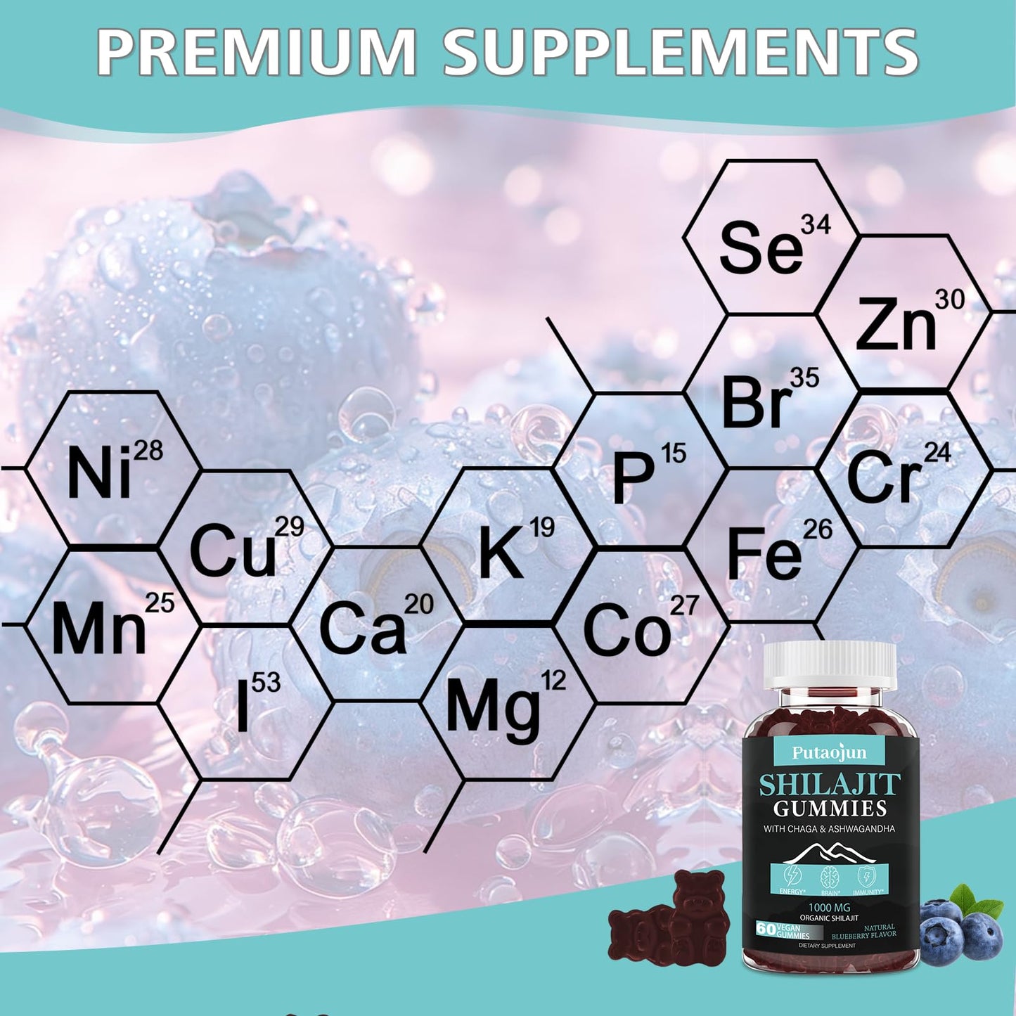 Shilajit Gummies for Men & Women | Himalayan Gold โ 1000mg Shilajit, 3rd Party Tested