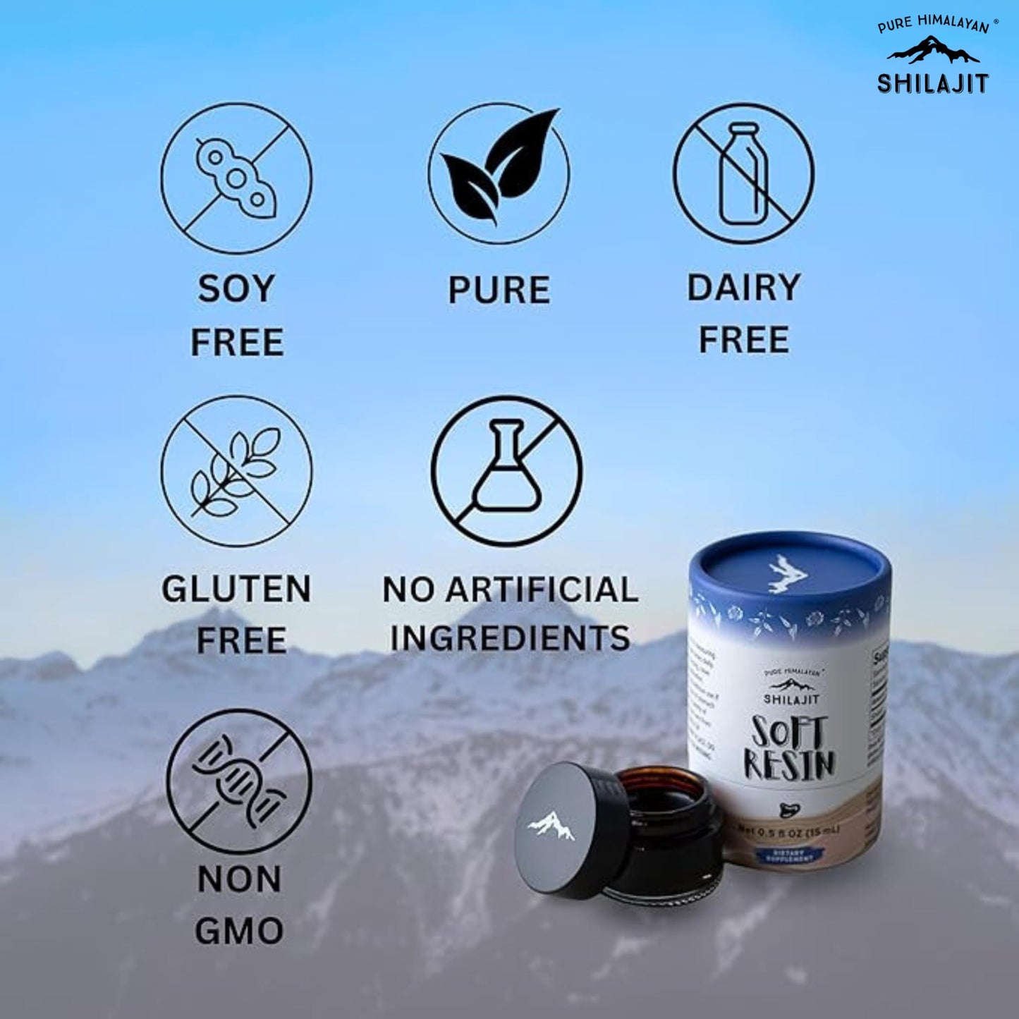 Himalayan Shilajit Soft Resin โ Grade A, 15ml/0.5oz | 85+ Minerals & Fulvic Acid | Pure Himalyan Shilajit