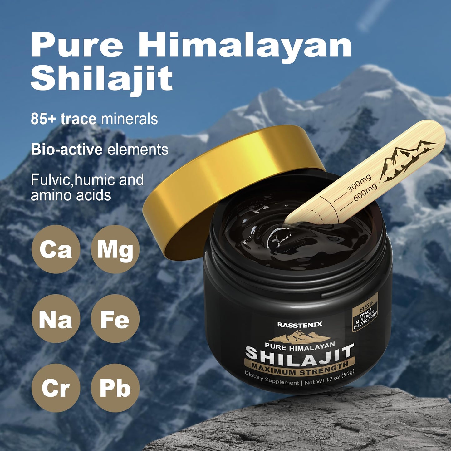Shilajit Resin โ Himalayan Organic Shilajit, 85+ Minerals, Energy & Immunity
