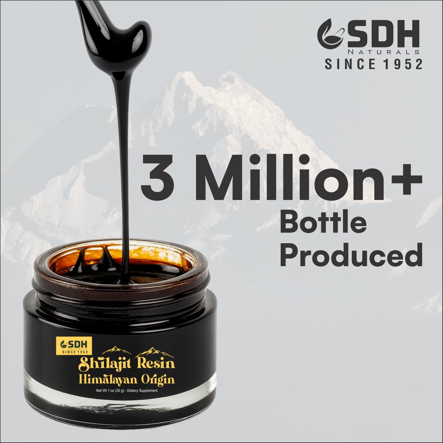 SHREE DHANWANTRI HERBALS Himalayan Shilajit Resin โ 30g (2-Month) for Energy & Focus