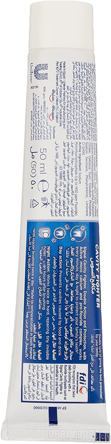 Signal Anti Caries Toothpaste โ Cavity Fighter with Pro Fluoride & Active Micro Calcium (2 Box Pack, 4.23 oz / 120 ml each)