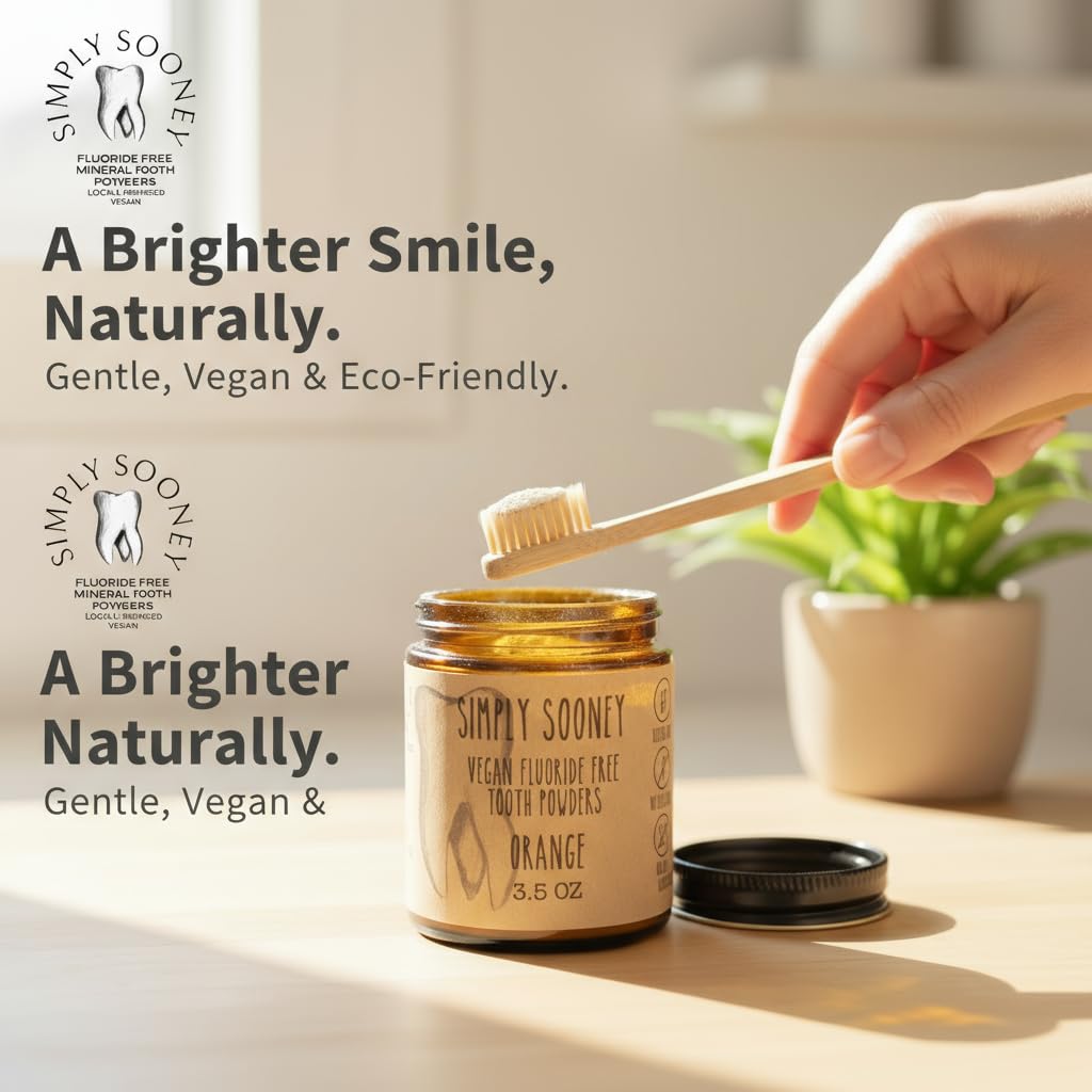 Simply Sooney Remineralizing Vegan Fluoride-Free Tooth Powder โ Peppermint