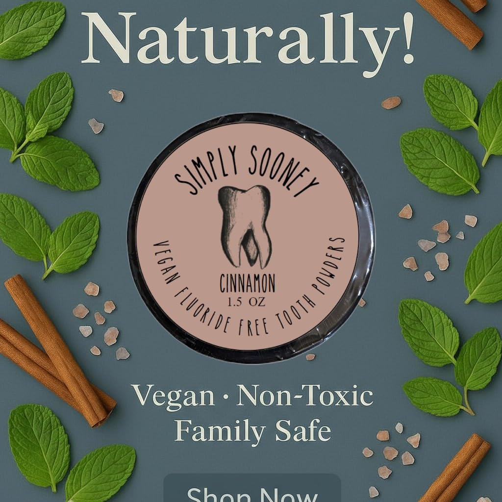 Simply Sooney Fluoride-Free Remineralizing Toothpaste Powder โ Vegan Gluten-Free 1.5oz