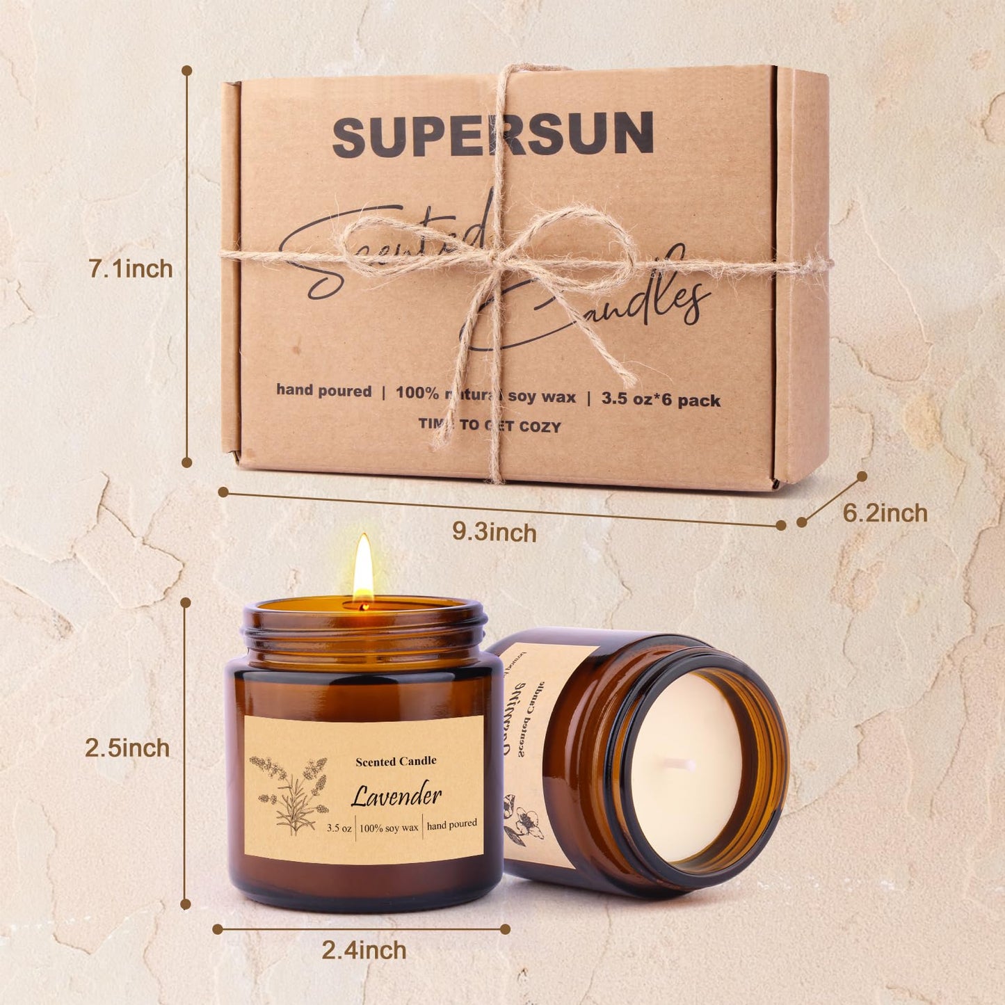 Six Pack Soy Wax Candles Gift Set β Aromatherapy Scented Jars for Home