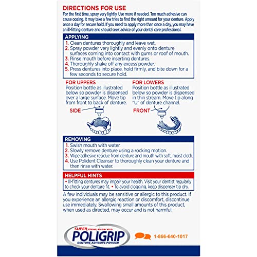 Super Poligrip Extra Strength Denture Adhesive Powder โ 1.6 oz, 6-pack