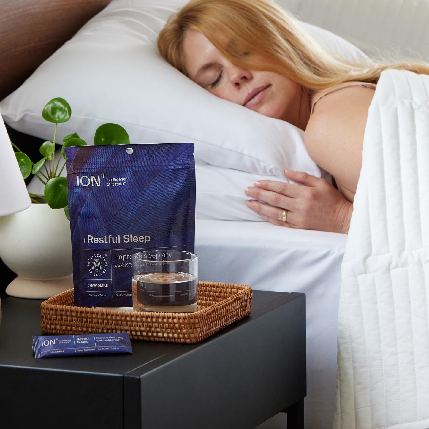 ION* Intelligence of Nature Restful Sleep โ Ashwagandha Calm Sleep Aid Powder Drink Mix with Magnesium and L-Theanine for Women and Men โ 20 Packets