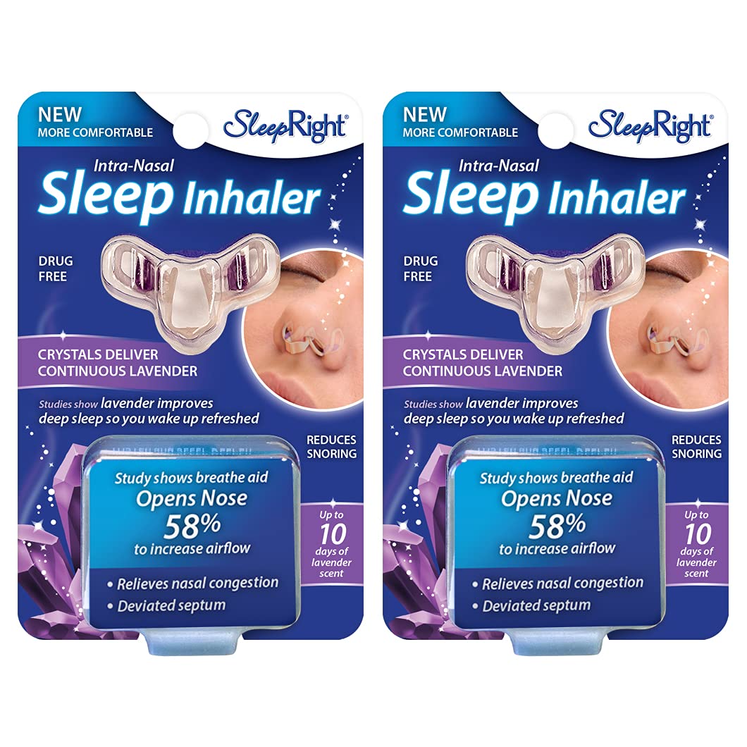 SleepRight Intra-Nasal Sleep Inhaler Nasal Congestion Reducer with Lavender โ 2-Pack | Sleep Aid