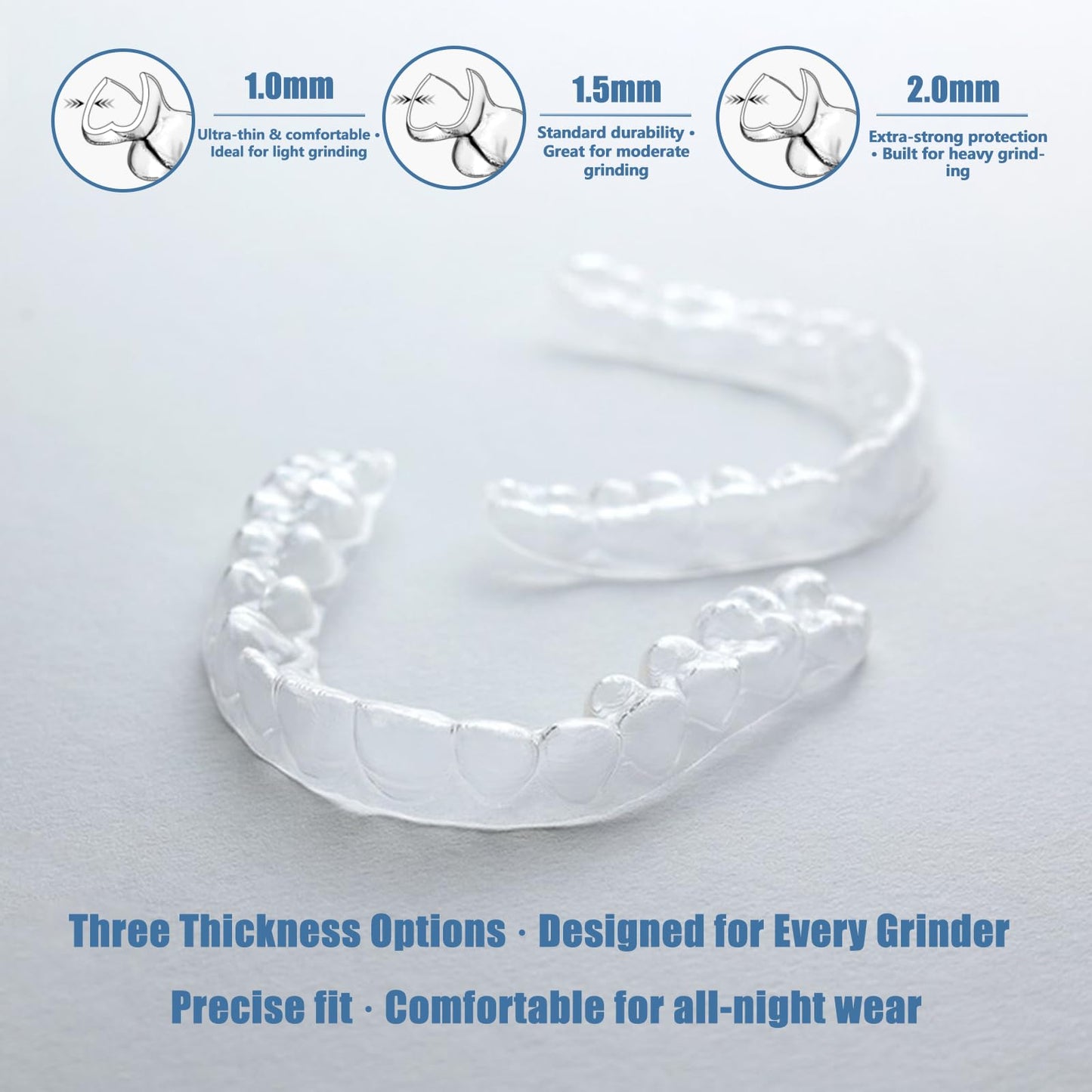 Dental Night Guard 2PCS โ Custom Mouth Guard for Bruxism, TMJ & Teeth Clenching