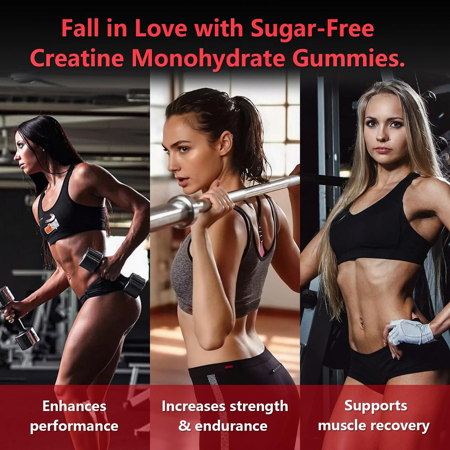 Slsomu Creatine Monohydrate Gummies 5000mg โ Strawberry, 120 Gummies | Vegan Pre-Workout