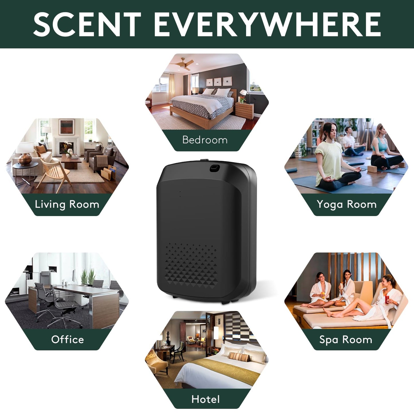 Smart Scent Air Machine for Home โ 1500 Sq Ft Coverage, Bluetooth App (Black)