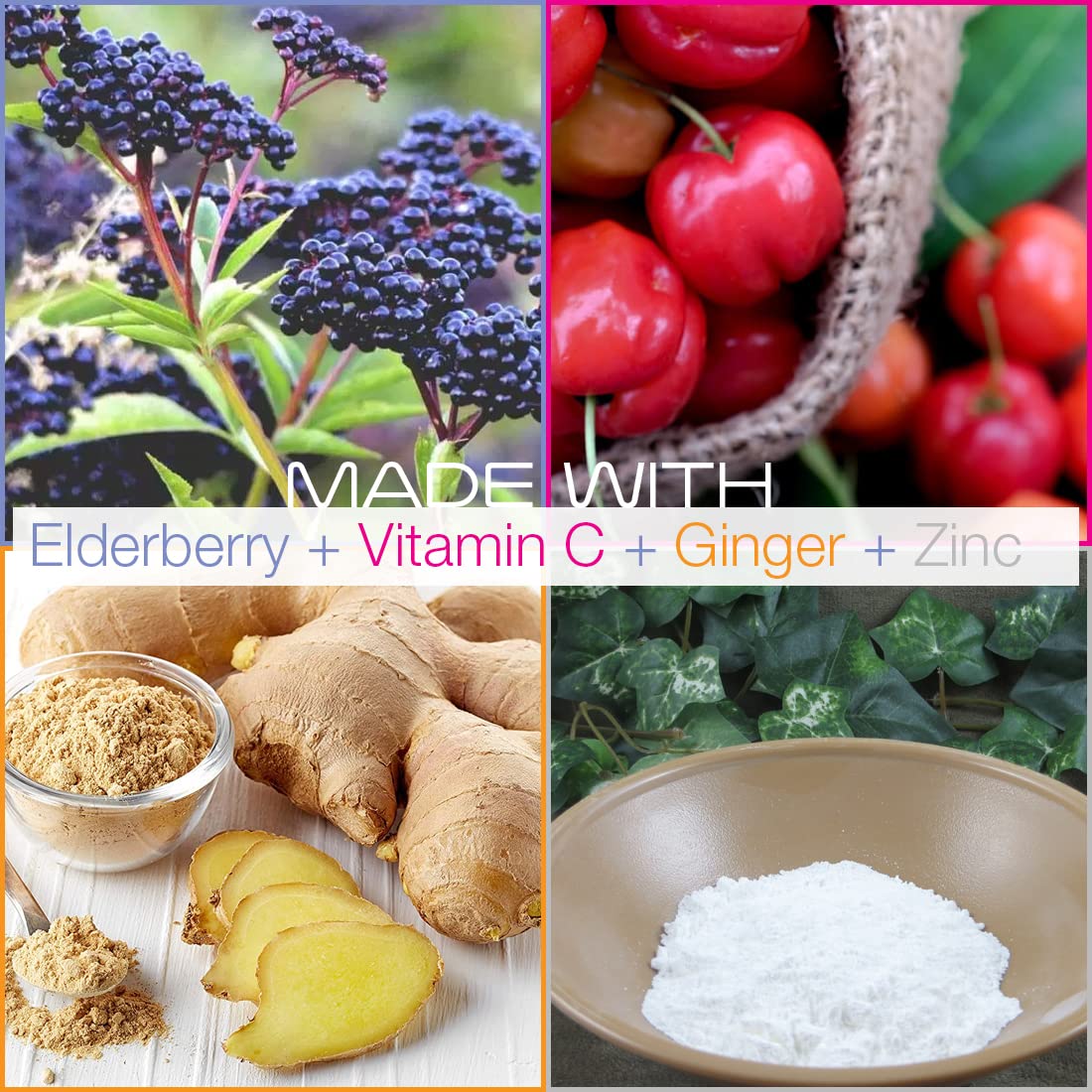 Smarter Elderberry Capsules with Vitamin C, Ginger & Zinc โ 60 Vegan Pills