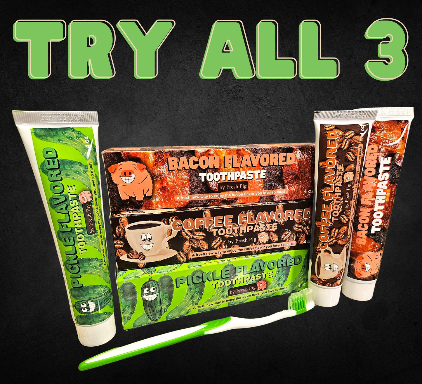 Fresh Pig Bacon Toothpaste โ Funny Gag Gift for Bacon Lovers (Fluoride Free)