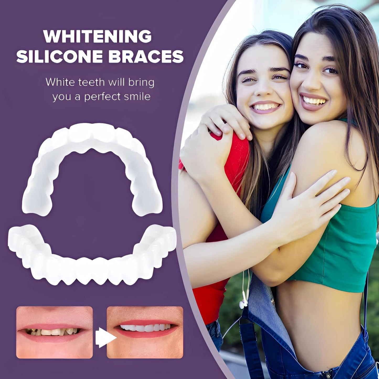 2 Pairs of Beautiful Smiles โ Upper & Lower Teeth Set (Temporary Use)