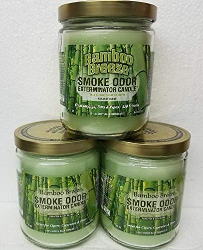 Smoke Odor Exterminator 13 oz Jar Candles โ Bamboo Breeze, 3-Pack