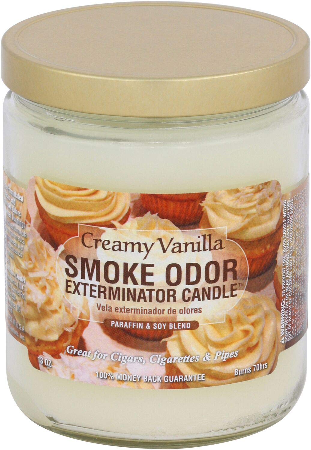 Smoke Odor Exterminator 13 oz Jar Candle โ Creamy Vanilla (Set of 2)