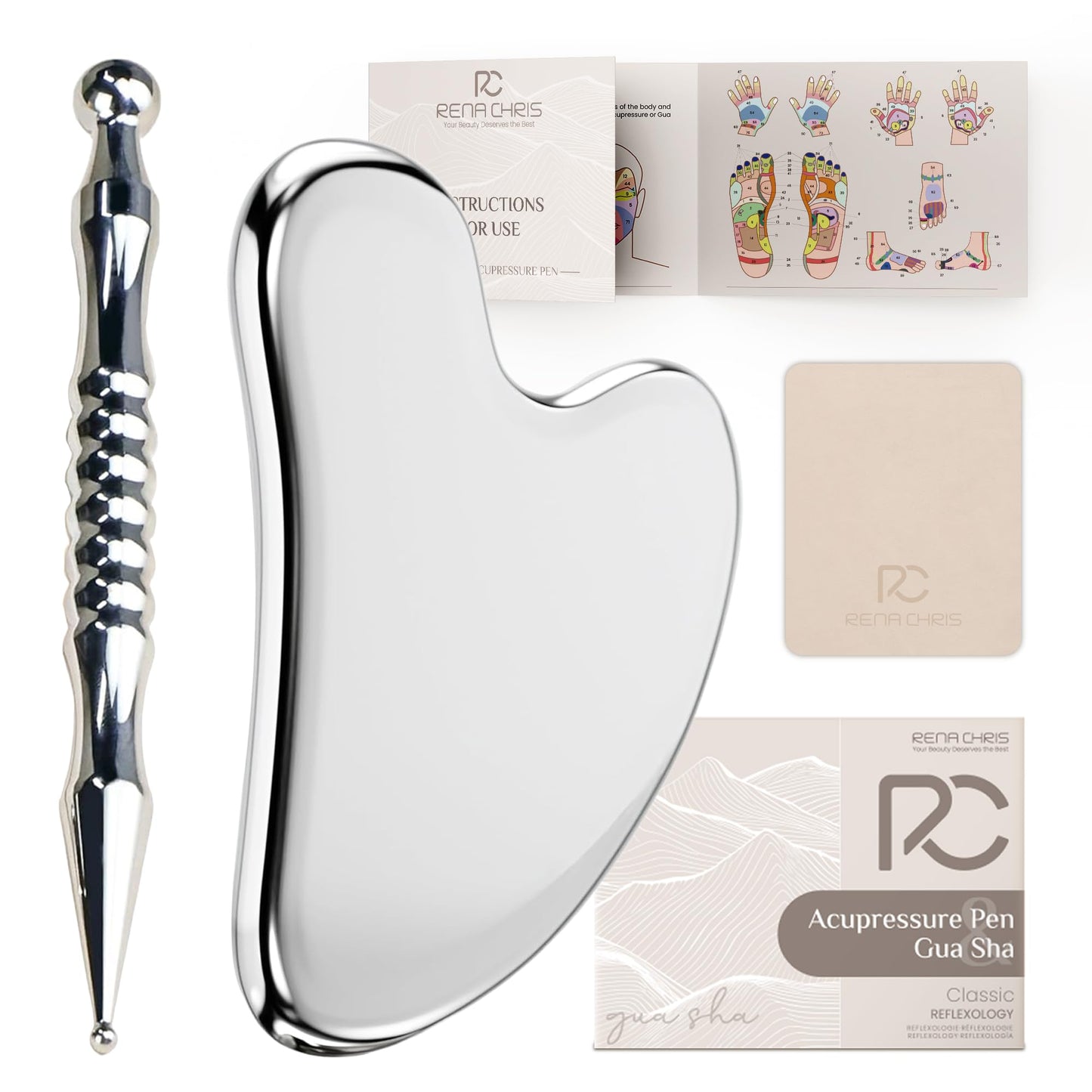 Rena Chris Acupuncture Pen โ Manual Reflexology & Gua Sha Set