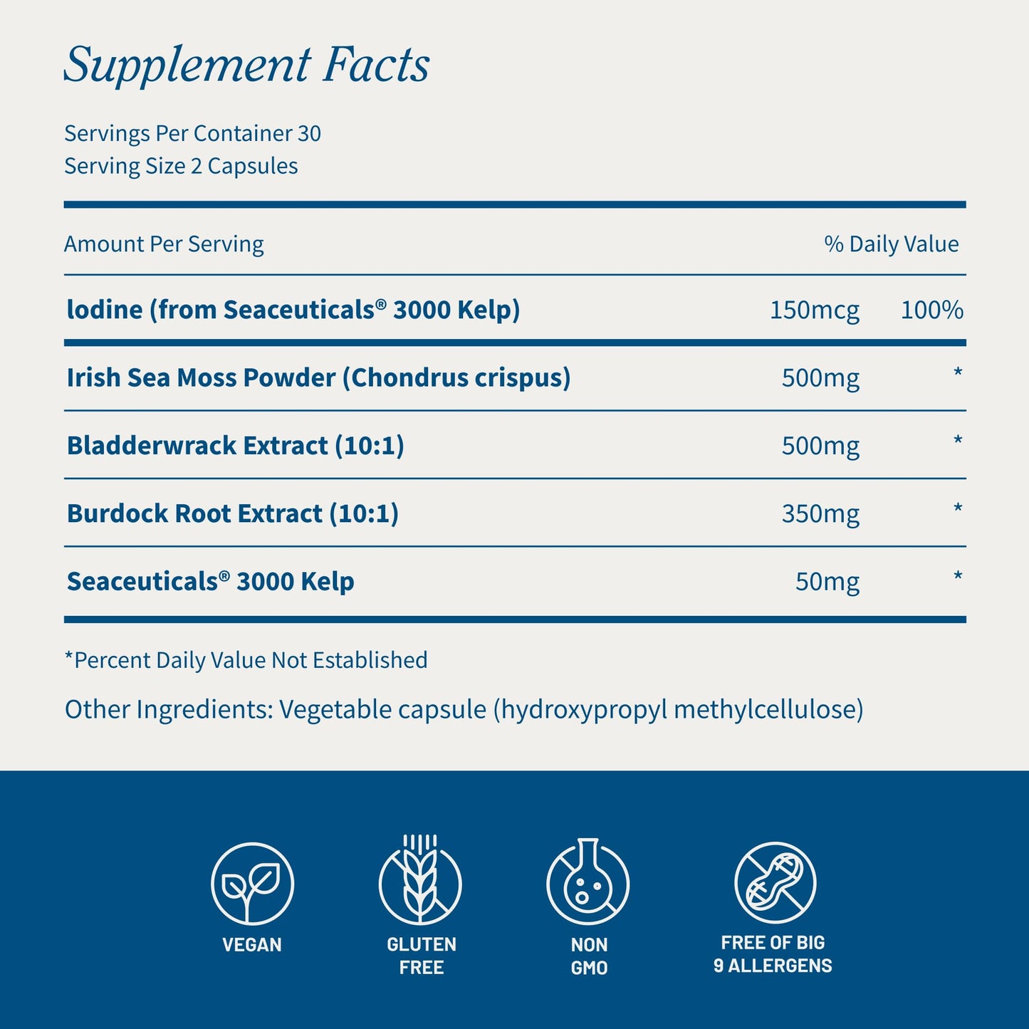 Irish Sea Moss with Bladderwrack & Iodine โ Immune & Skin Support