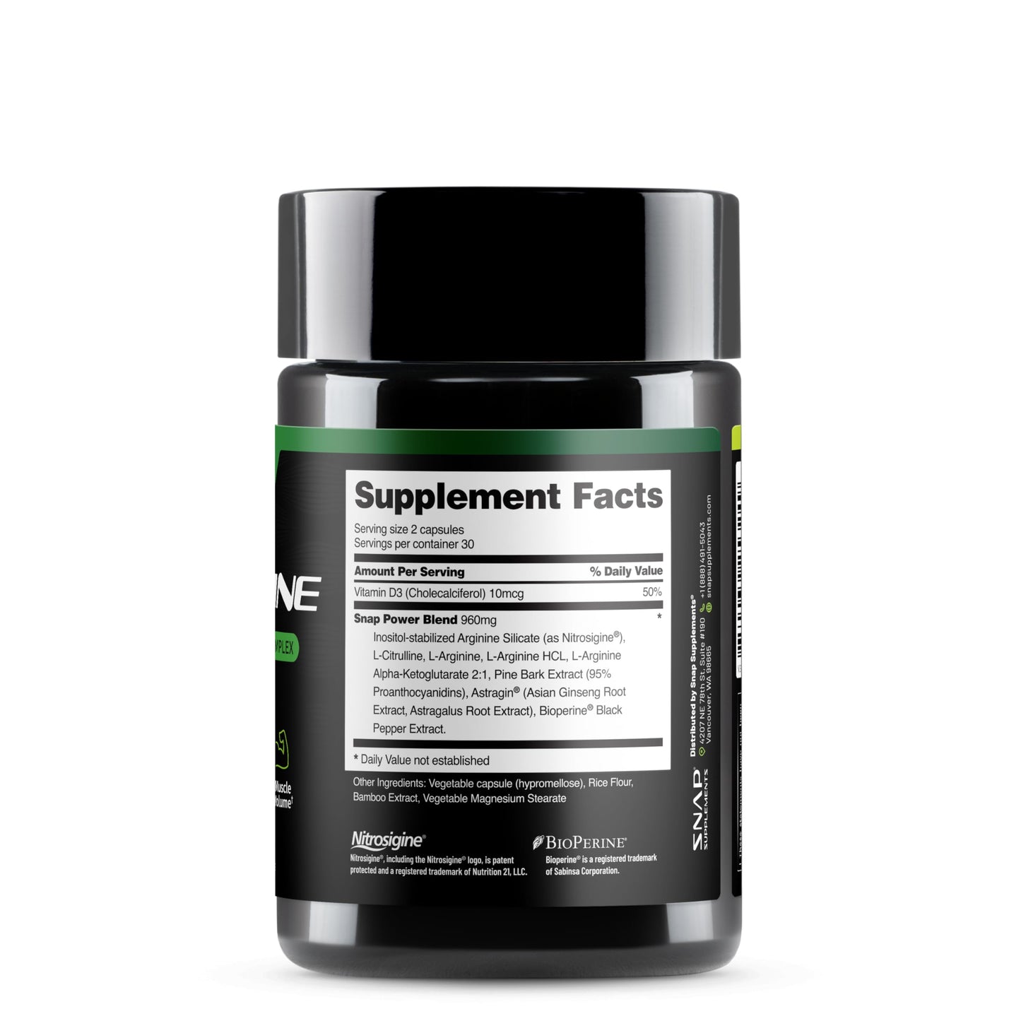 Snap Supplements L Arginine Capsules – Energy, Blood Flow, Muscle Growth & Cardio Health | 60 Veg Capsules