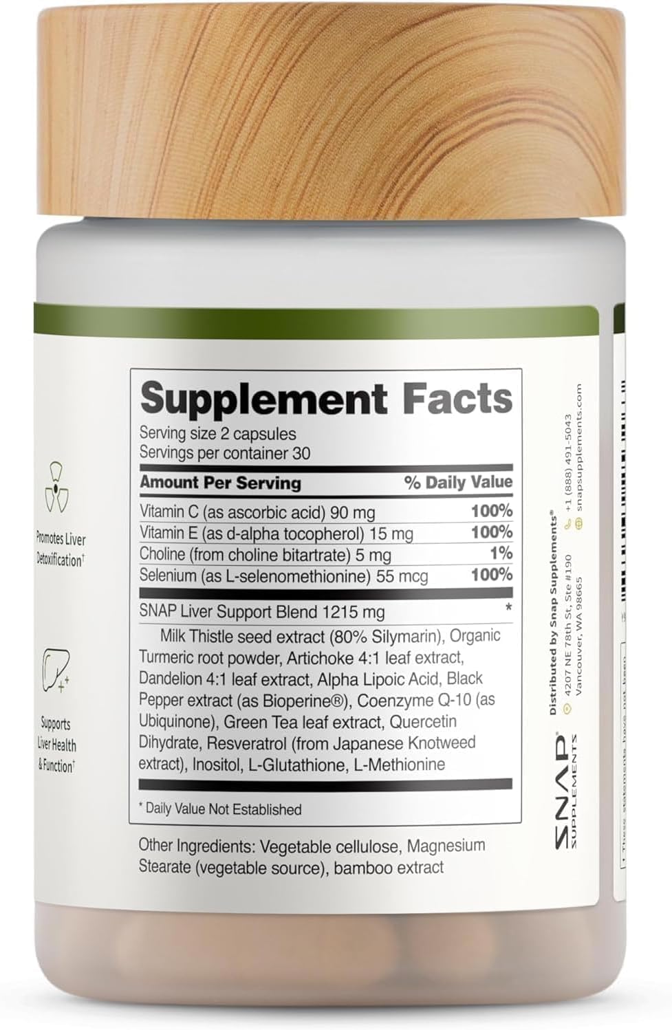 Snap Supplements Liver Health & Detox β 60 Vegetarian Capsules | Liver & Digestive Support