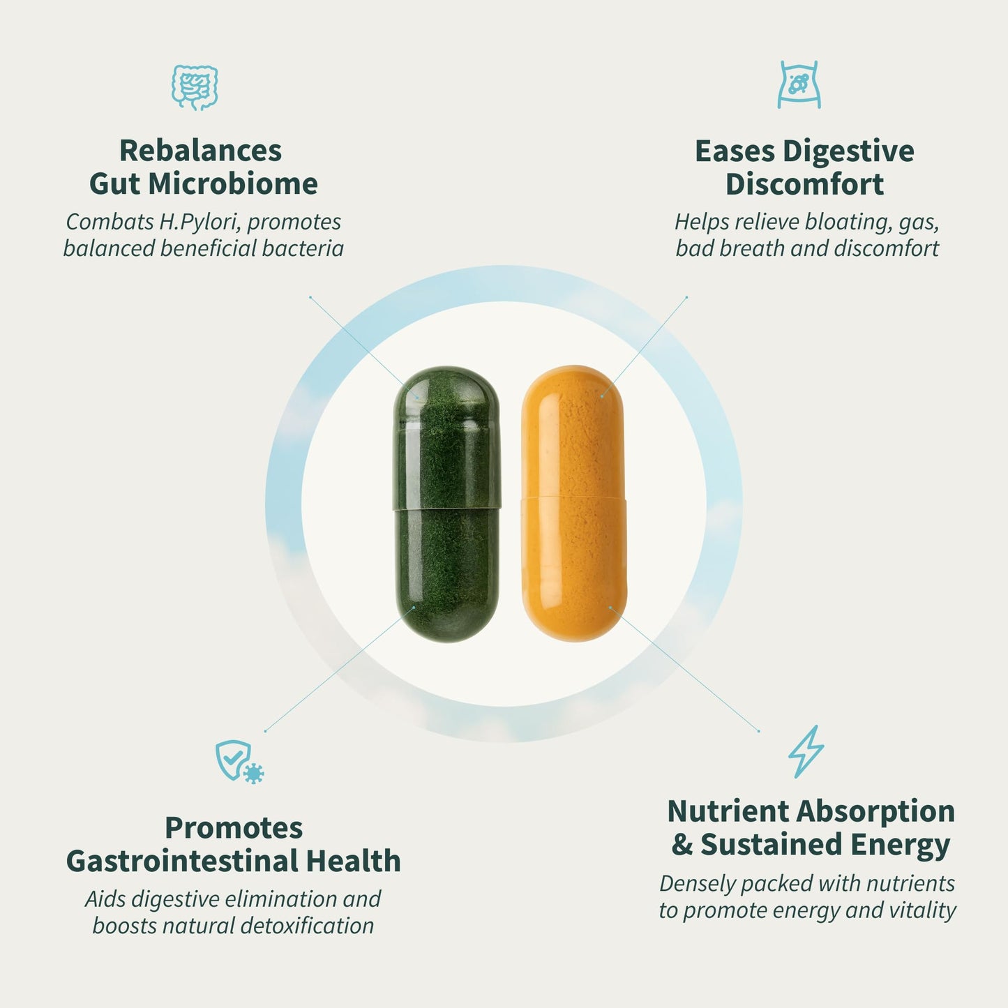Snap Supplements Gut Health Bundle β Probiotic, Digestive Enzymes & Greens (50+120 Veg Capsules)