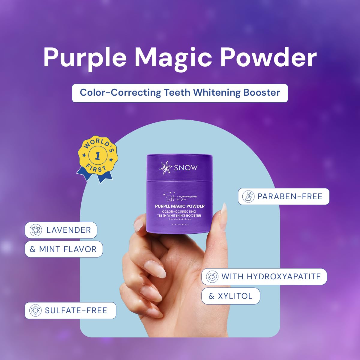SNOW Purple Magic Powder โ Purple Teeth Whitening with Hydroxyapatite (18g)