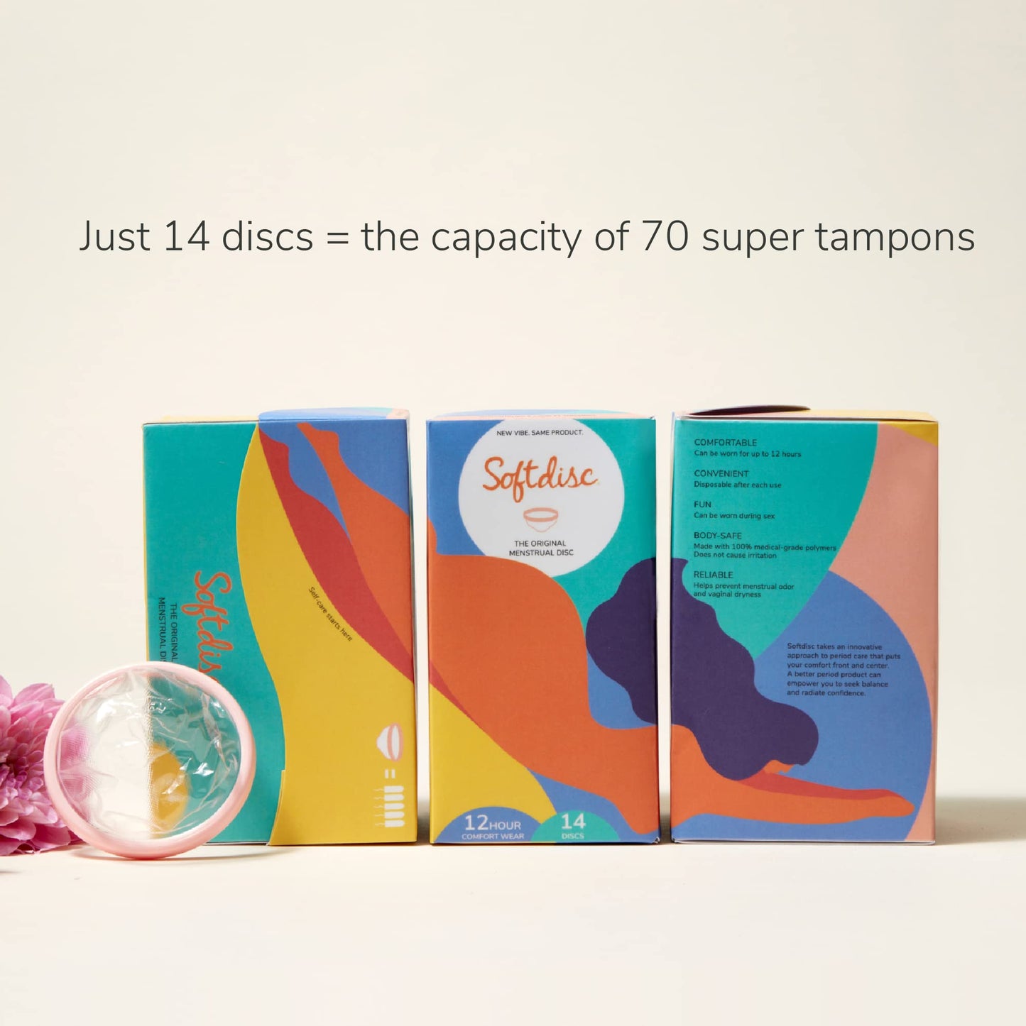 Softdisc Menstrual Discs | Disposable Period Discs β Tampon, Pad & Cup Alternative | 14 Count | HSA/FSA Eligible