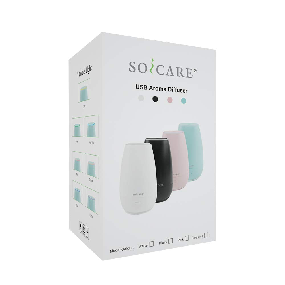 SOICARE Car Diffuser for Essential Oils โ Portable USB Car Humidifier & Aromatherapy (Elegant Black)
