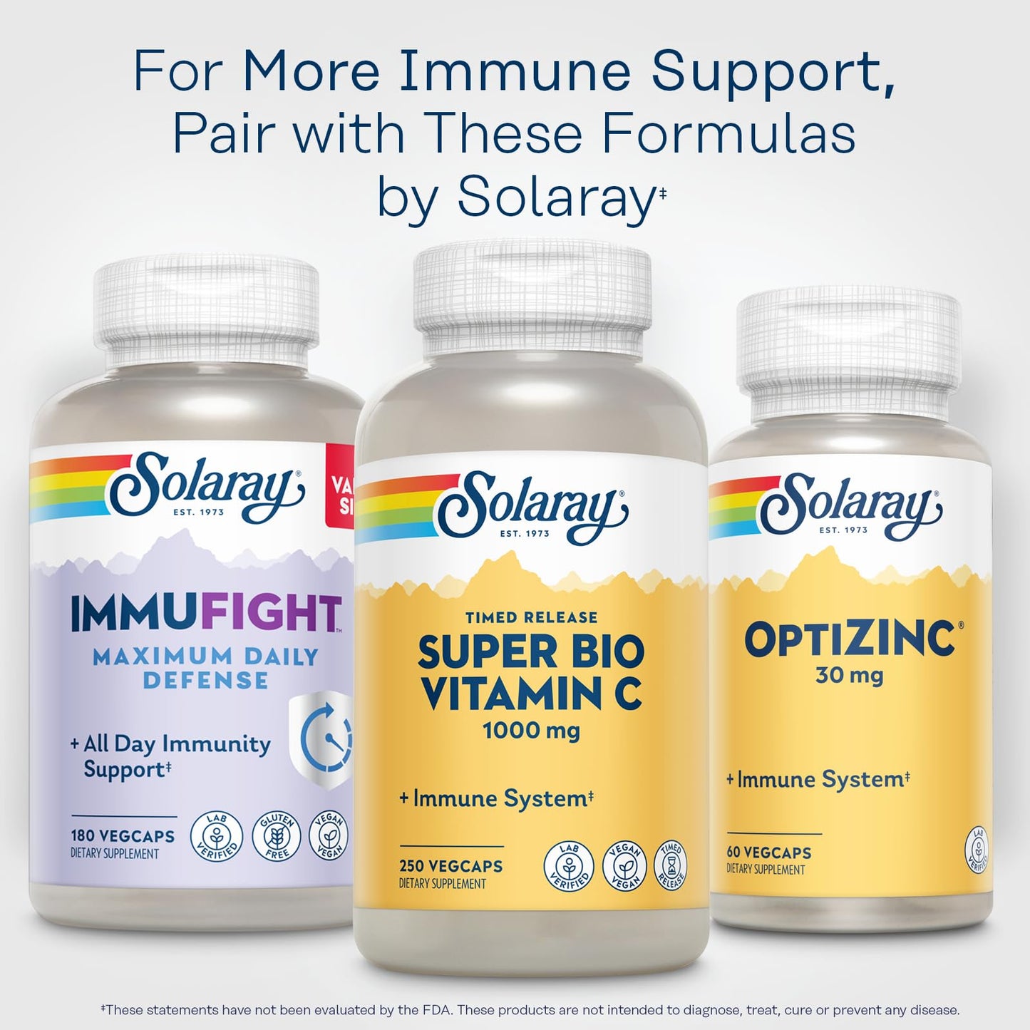 SOLARAY Super Bio Vitamin C 1000mg - Buffered, Two-Stage Release, Immune Support, Vegan