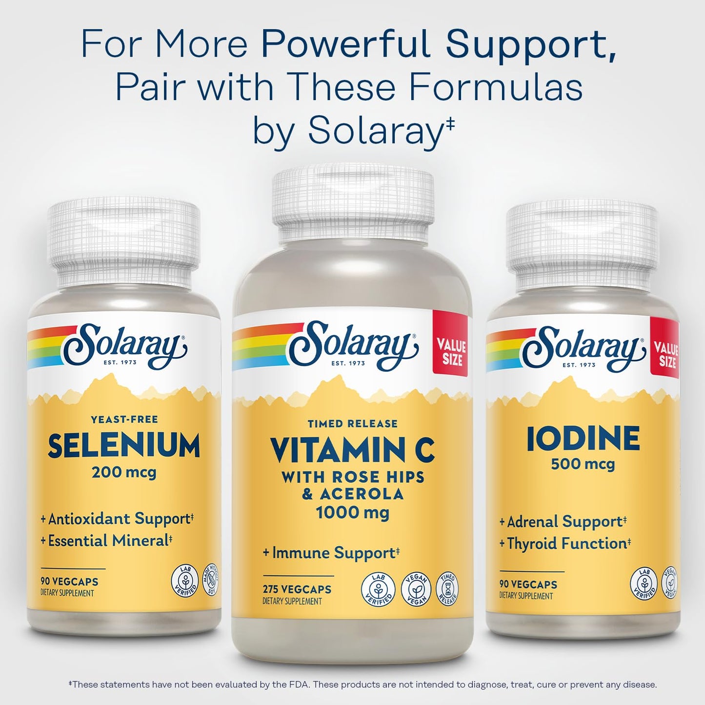 Solaray Selenium 200mcg Yeast-Free โ Thyroid & Immune Support, 90 VegCaps