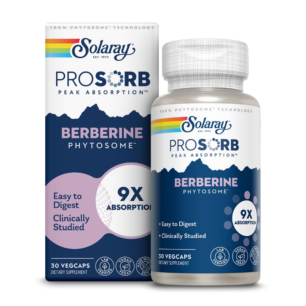 SOLARAY Berberine Phytosome 9X Absorption โ Vegan, Soy-Free