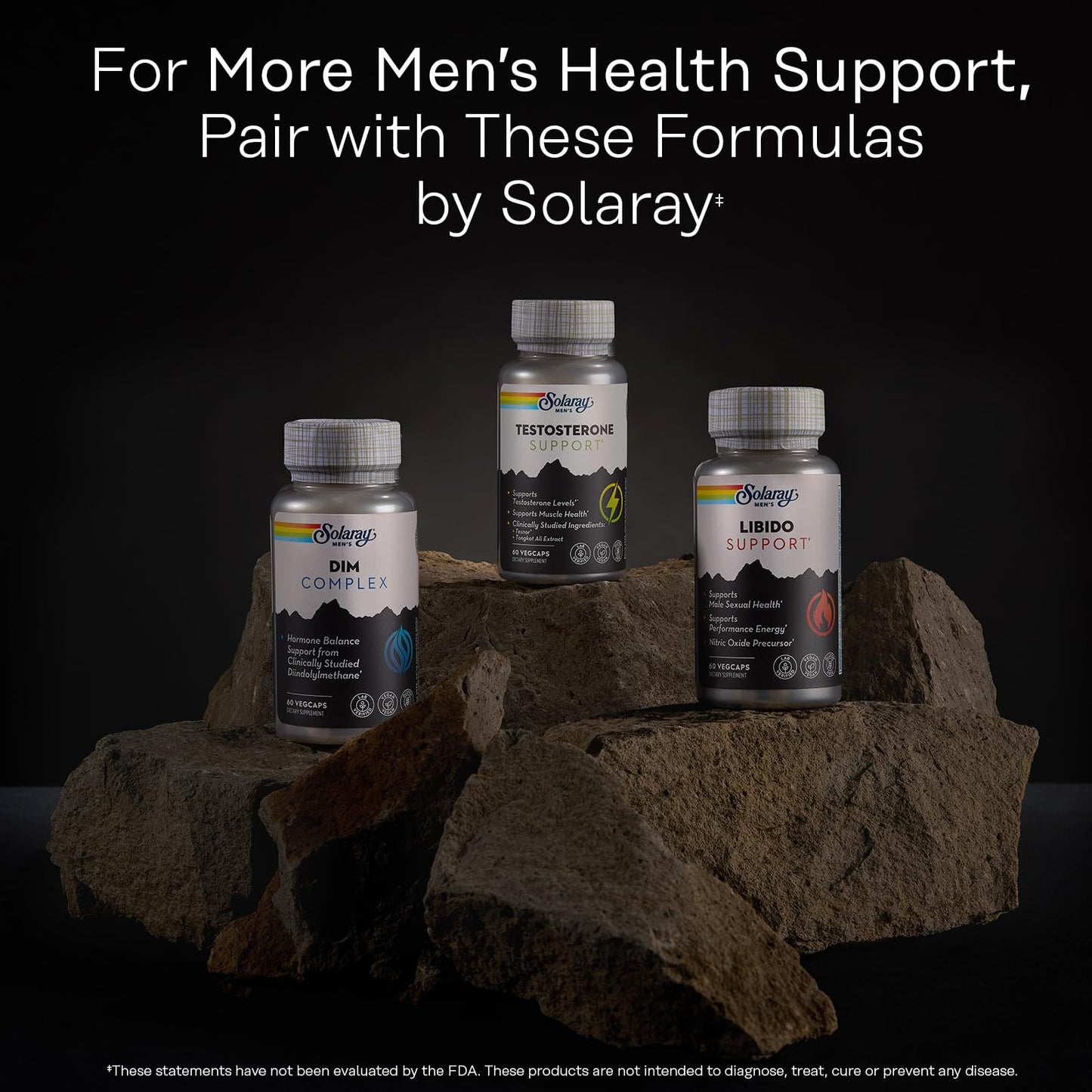 SOLARAY DIM Supplement for Men โ Clinically Studied 200mg DIM + Zinc & Quercetin โ Vegan, Gluten Free | 60 VegCaps