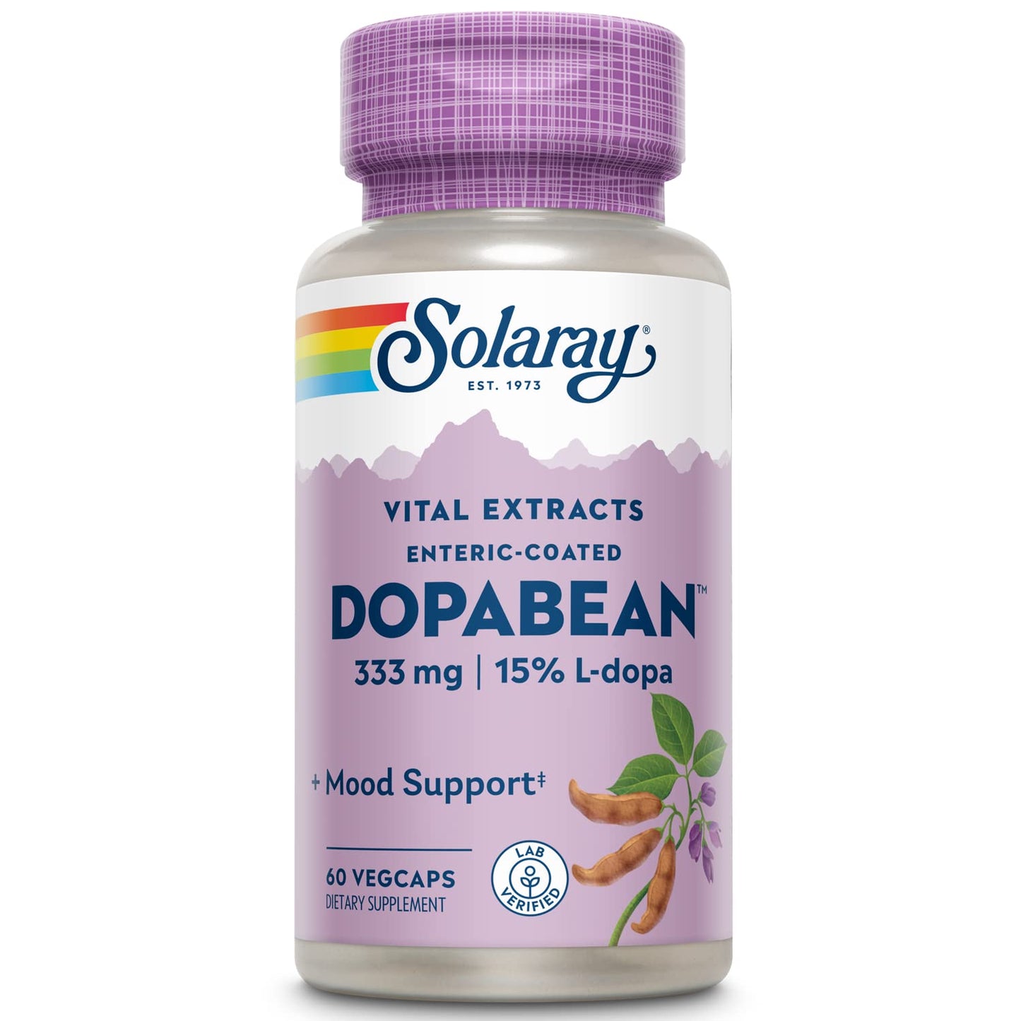 SOLARAY Dopabean 333 mg | 60 Count โ Velvet Bean Herbal Supplement for Mental Health