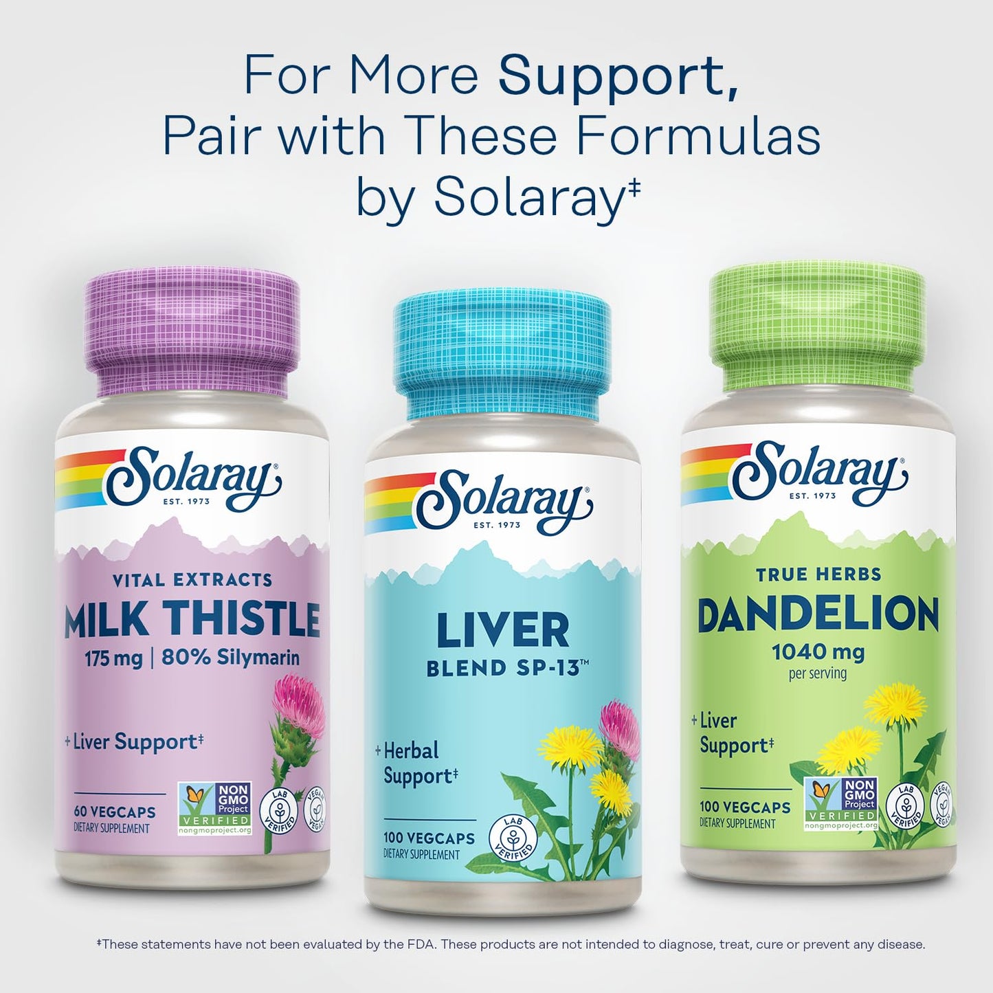 SOLARAY Liver Blend SP-13 โ Herbal Liver Support with Milk Thistle, Dandelion & More