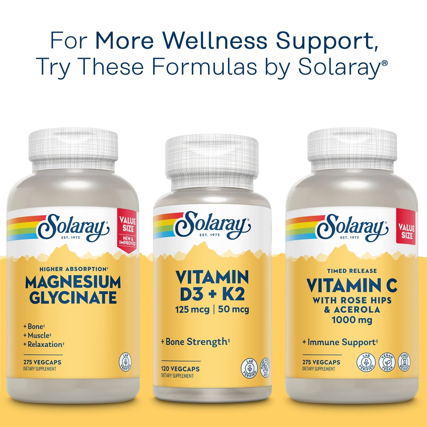 SOLARAY Mega Vitamin B-Stress โ Timed-Release B-Complex + 1000 mg Vitamin C