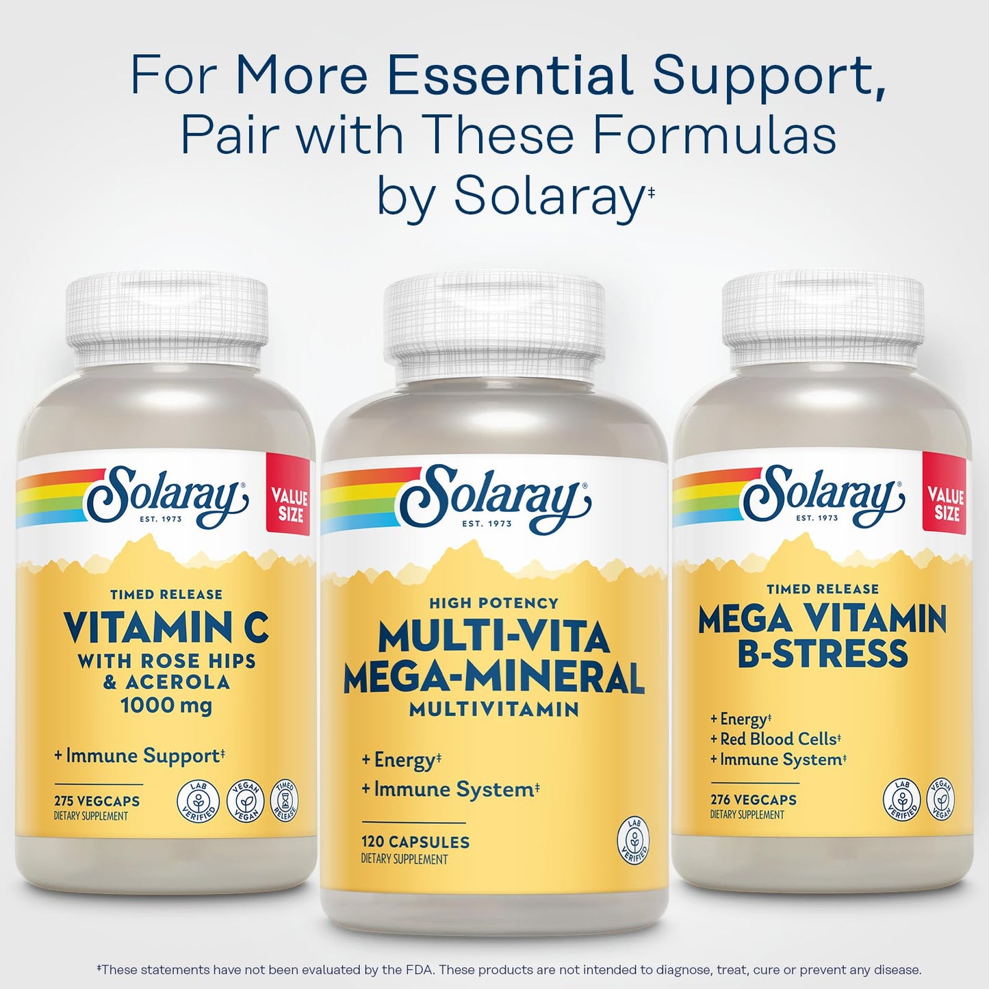 SOLARAY Multi-Vita Mega-Mineral Multivitamin for Women & Men โ Energy & Immunity