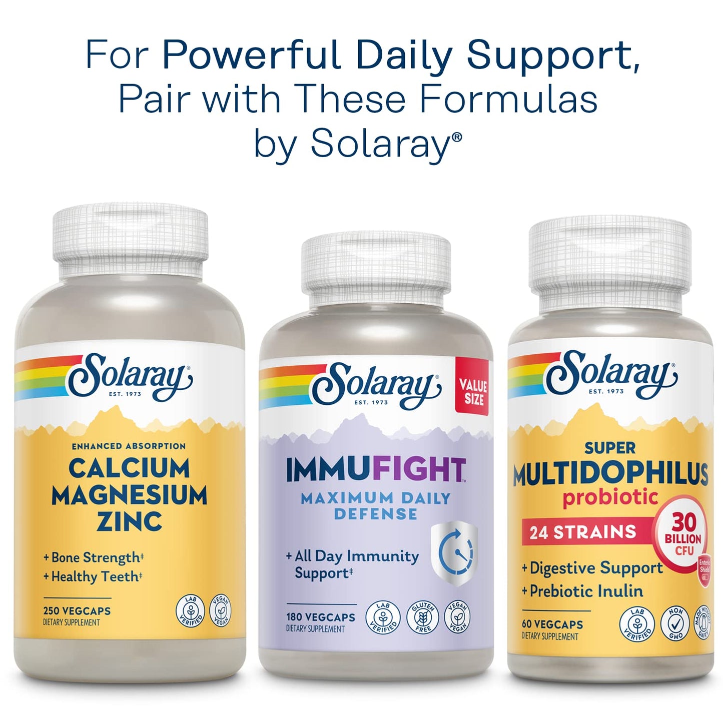 Solaray Once Daily 50+ Multivitamin for Women & Men โ Iron Free, CoQ10, Lutein, 90 VegCaps