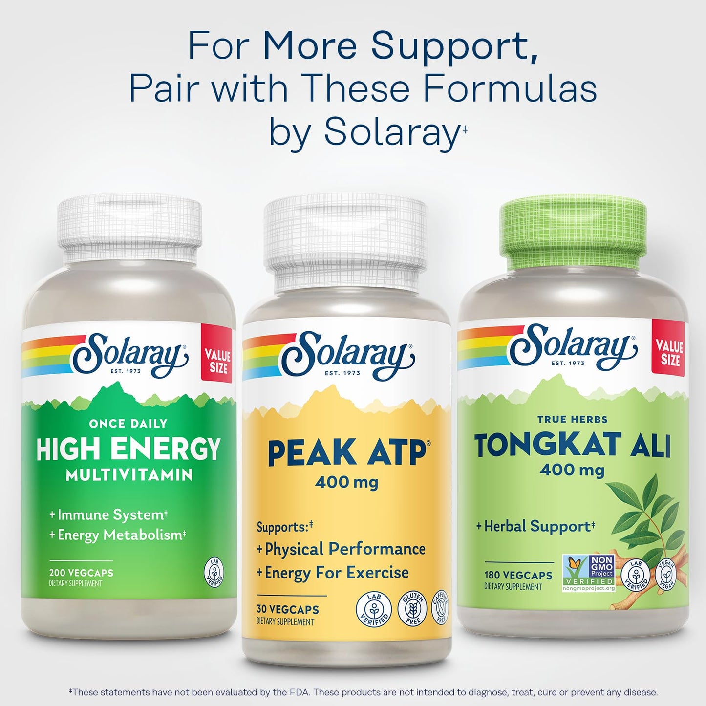 SOLARAY Peak ATP 400 mg โ Stim Free Pre Workout, No Caffeine or Gluten