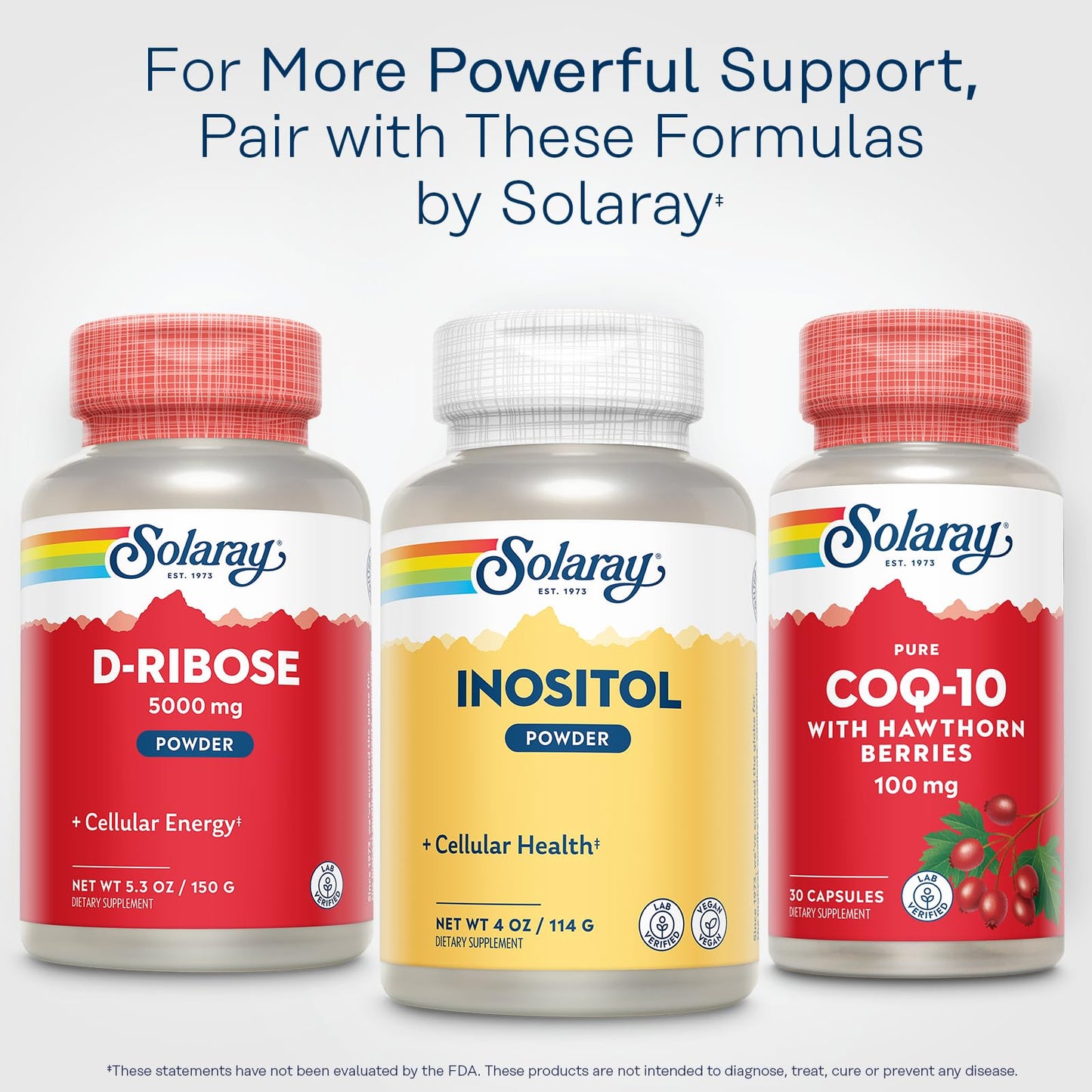 SOLARAY Pure Inositol Powder – Cellular Health Support | Vegan & Lab Verified | 163 Servings, 4 oz