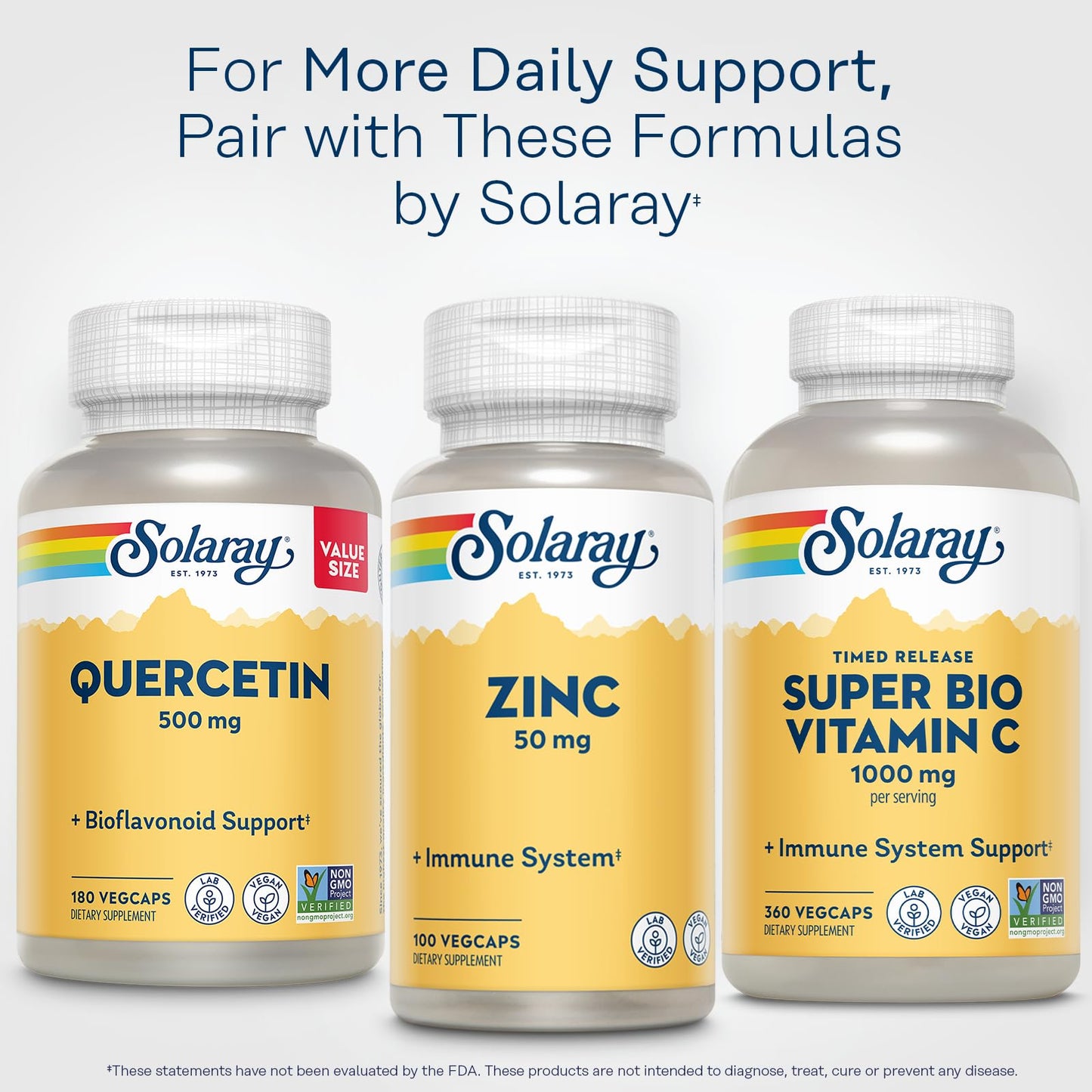 SOLARAY Quercetin 500mg Capsules โ Vegan, Non-GMO Antioxidant Support