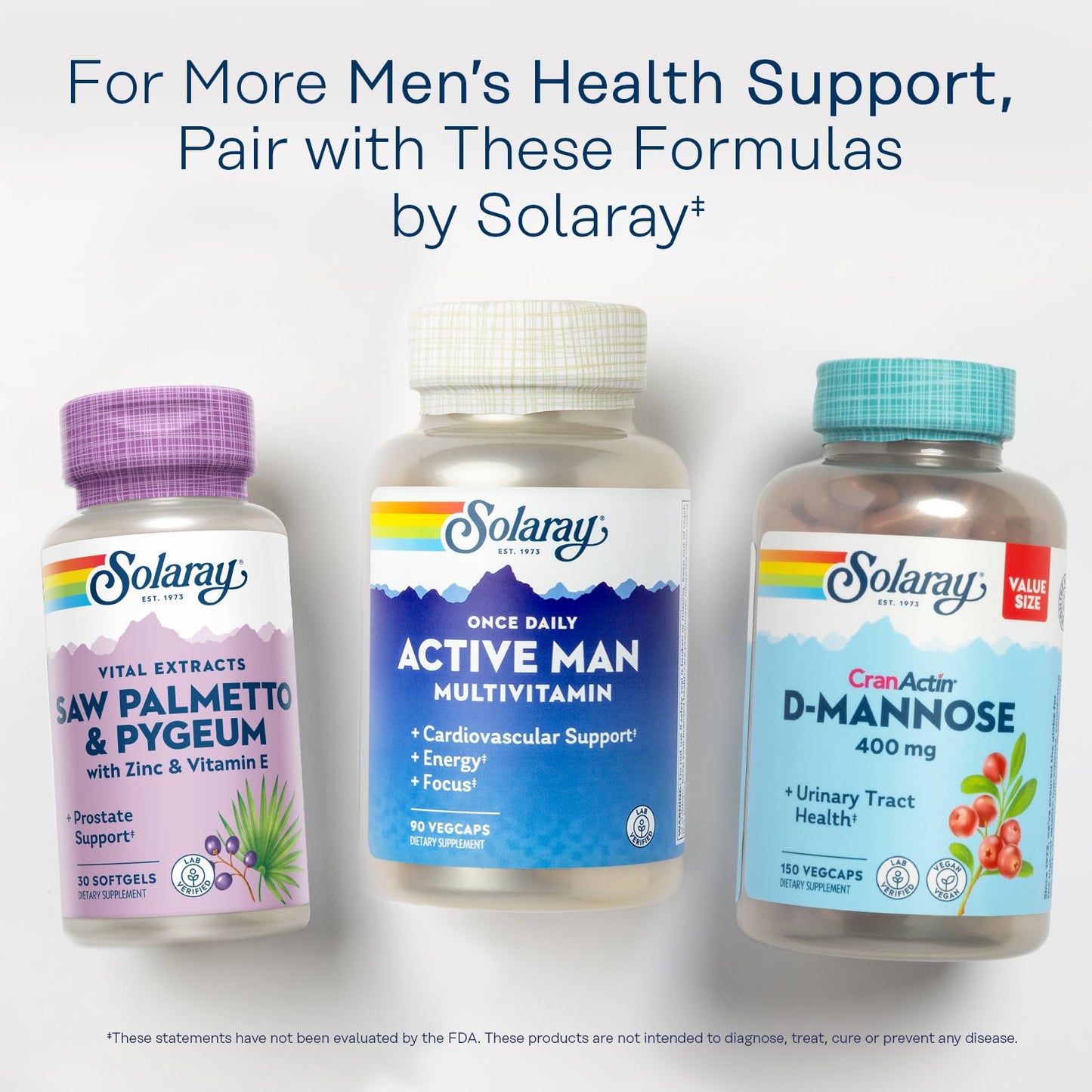 SOLARAY Saw Palmetto & Pygeum โ Prostate Support for Men, 30 Softgels | 60-Day Guarantee