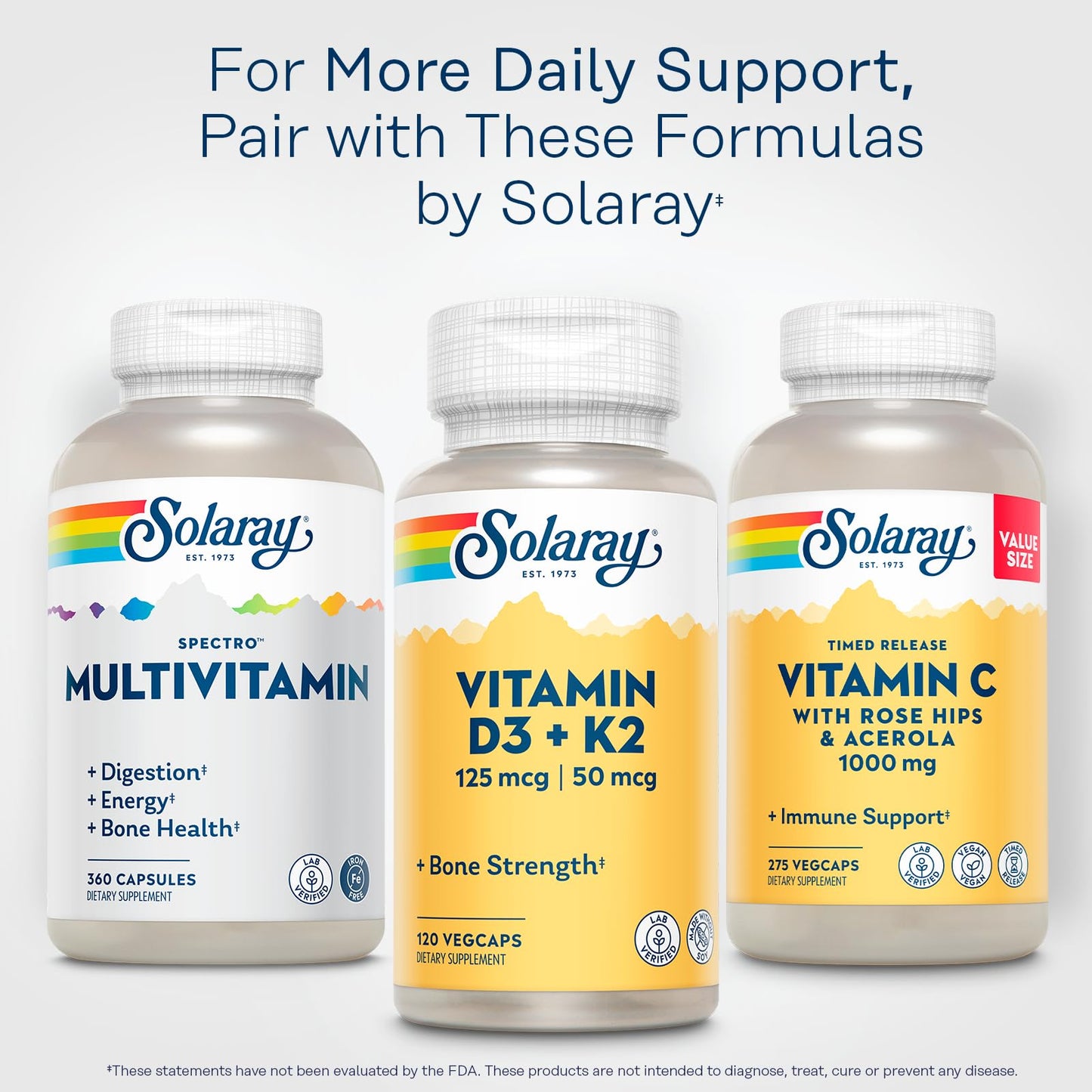 SOLARAY Spectro Multivitamin Iron Free โ Calcium, Magnesium & Digestive Enzymes