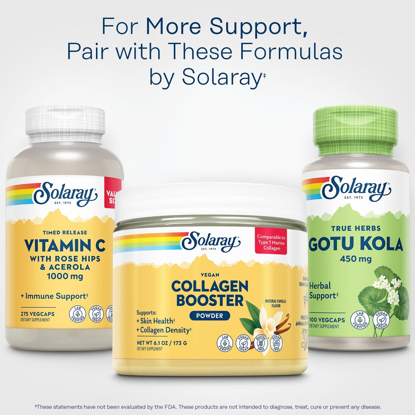 SOLARAY Vegan Collagen Booster โ Plant-Based Type 1 Collagen Alternative | Skin Health & Collagen Density