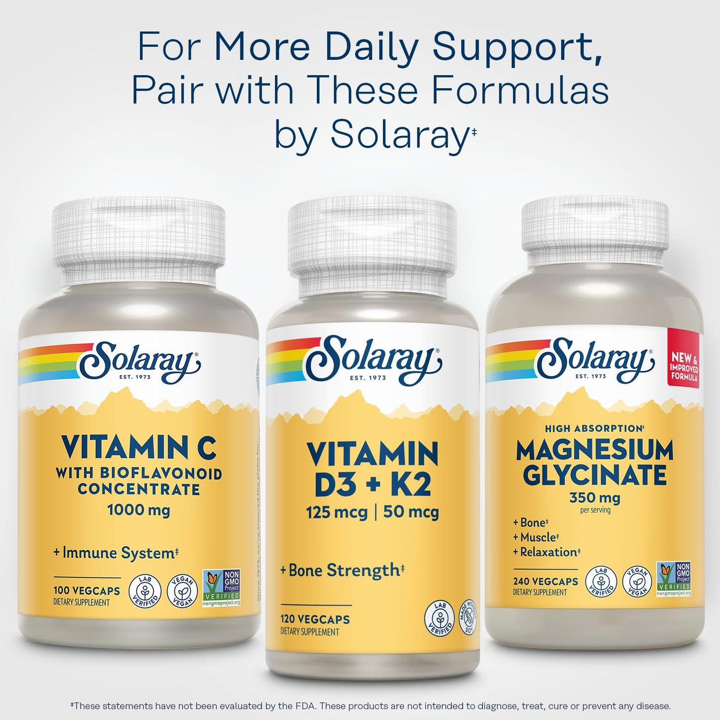 SOLARAY Vitamin C 1000mg with Bioflavonoids โ Immune Support, Vegan, Non-GMO, 100 Servings